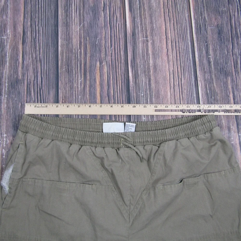 Pacific Scene Mens Large Green Lined Chino Shorts Drawstring Beach Walk‎ Summer